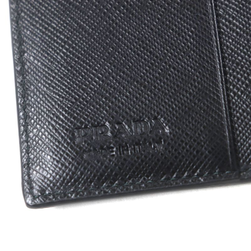 Prada 2 Mo004 Saffianoleather Bicolor Compact Wallet With Logo Hardware — view 8