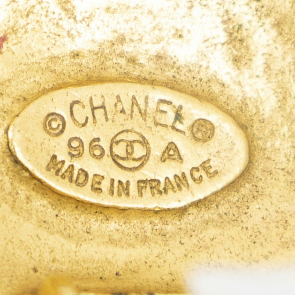 Chanel CC Logo Round Clip Type Earrings Gold Plated — view 3