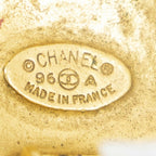 Chanel CC Logo Round Clip Type Earrings Gold Plated — view 3