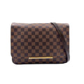 Louis Vuitton Hoxton GM Damier Ebene Leather Brown Shoulder Bag Gold