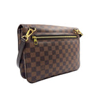 Louis Vuitton Hoxton GM Damier Ebene Leather Brown Shoulder Bag Gold — view 2