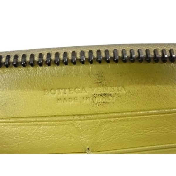 Bottega Veneta Wallet Intrecciato Yellow Leather Round Zipper Long — view 7