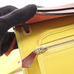 Hermes Handbag Herbag Zip PM Lime Canvas Leather Bag Yellow — view 7