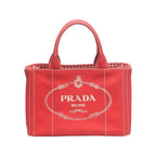 Prada 1 Bg439 Canvas Tote Bag Canapa Mini Red