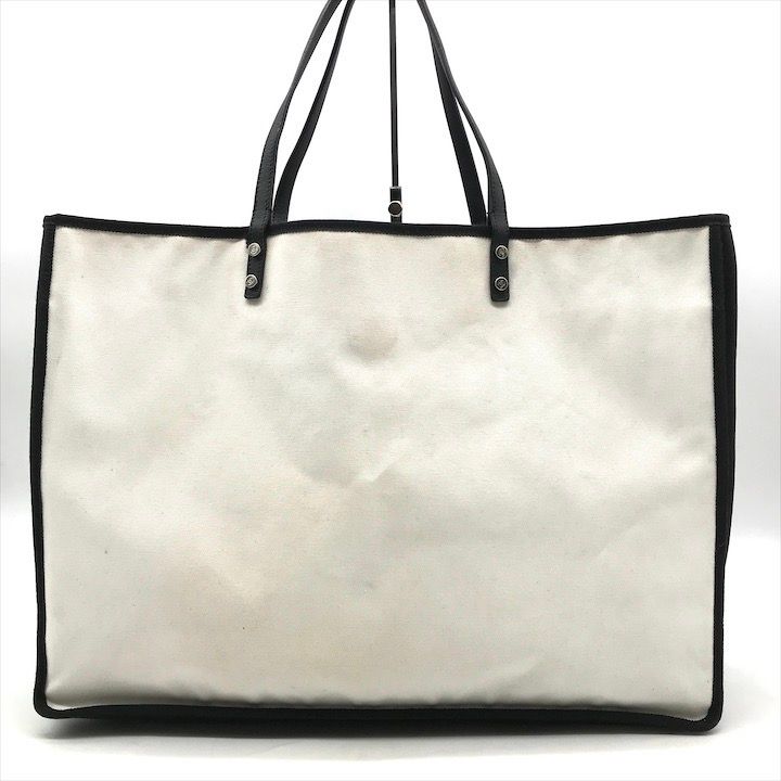 Chanel CC Logo First Canvas Tote White with Whistle — view 3