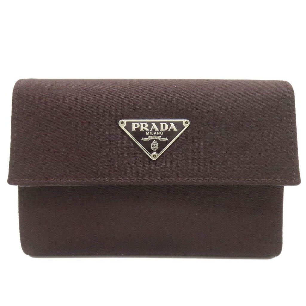 Prada Logo Bifold Wallet Dark Brown