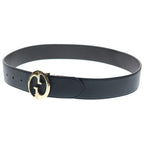 Gucci Belt Leather Black Gold