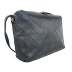 Chanel Shoulder Bag Quilted Lambskin Black Gold — view 2