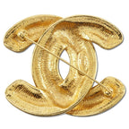 Chanel Coco Mark Quilted Vintage Gold Plated 32.5 g Brooch — view 3