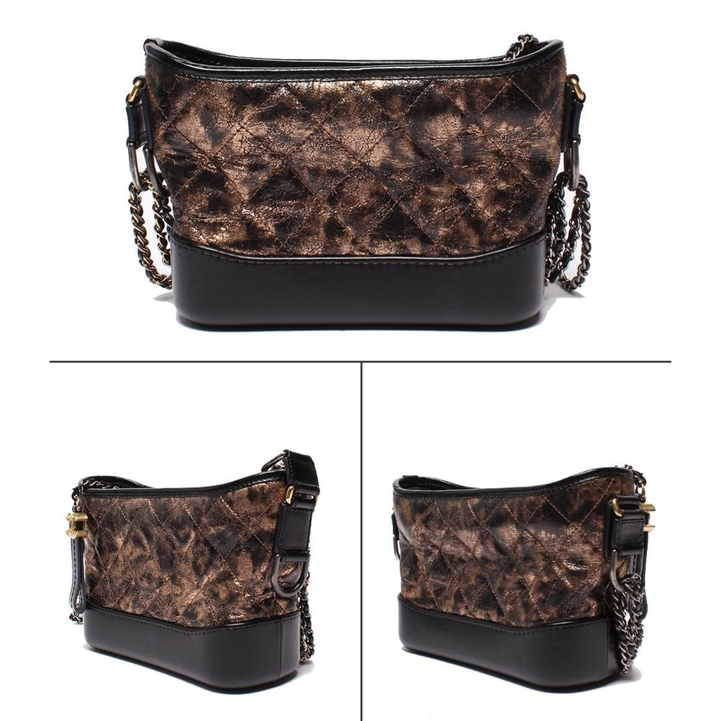 Chanel Shoulder Bag Hobo Small Silver Gold Black — view 2