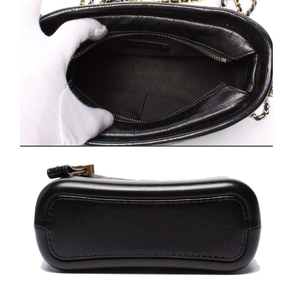 Chanel Shoulder Bag Hobo Small Silver Gold Black — view 3