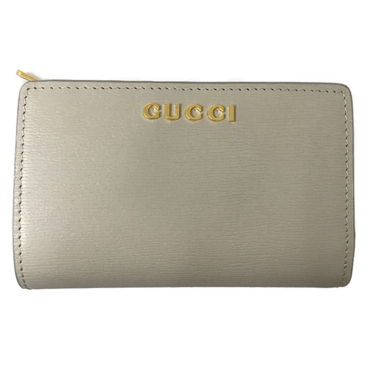 Gucci Bifold Wallet Script Zip Around Light Gray — view 4