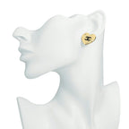Chanel Heart Motif Earrings Gold Black — view 7