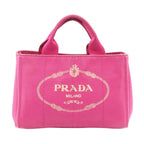 Prada Tote Bag Canapa Pink Canvas 2-Way