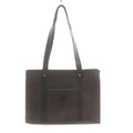 Celine Macadam Pattern Tote Shoulder Bag Leather Brown Black