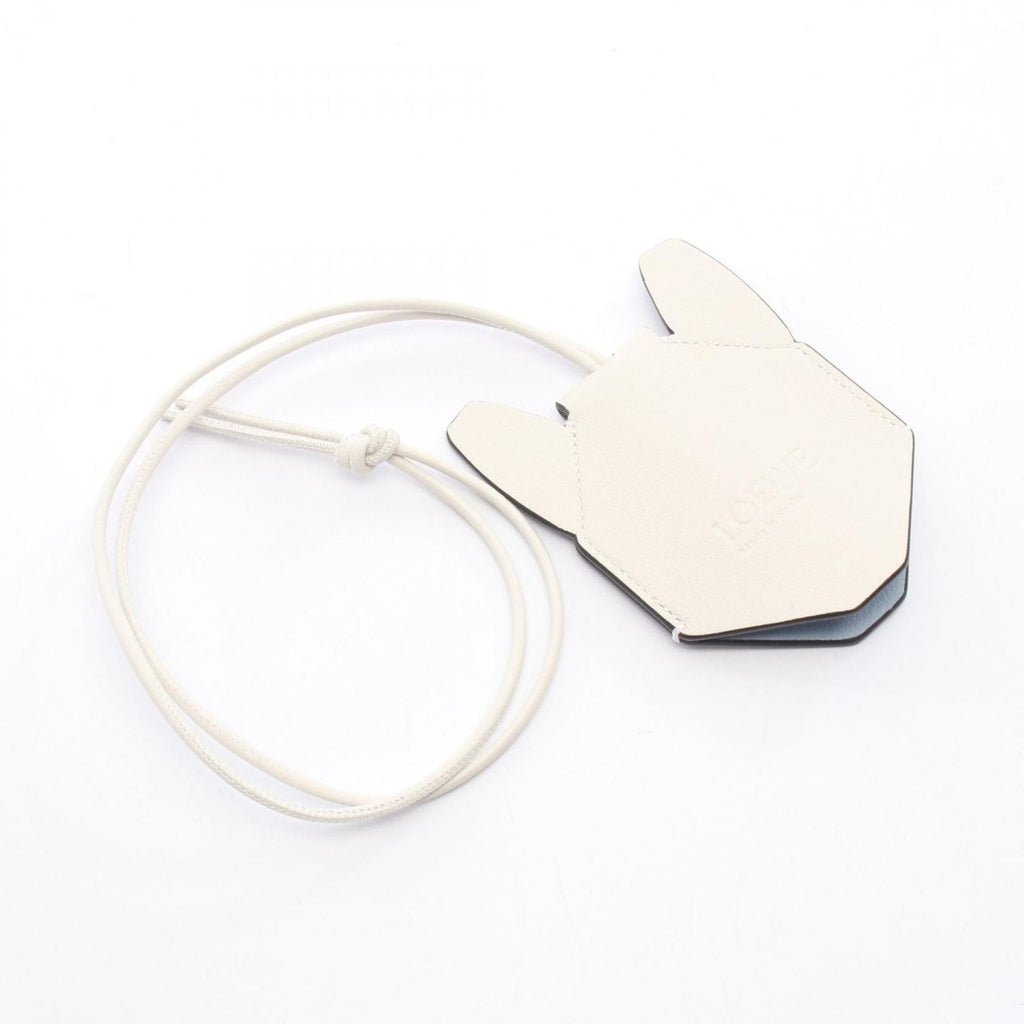 Loewe Charm Futurist Cat White Leather Key Fob Keychain — view 2
