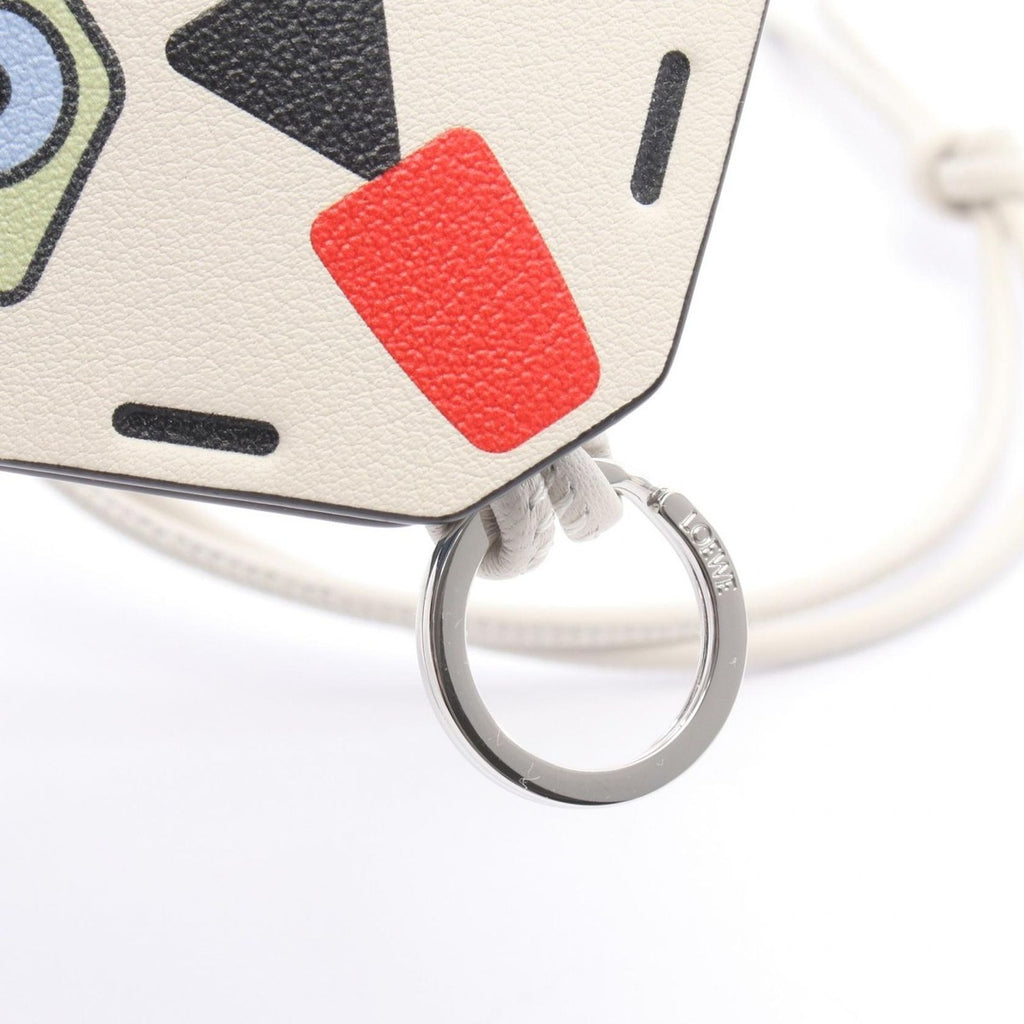 Loewe Charm Futurist Cat White Leather Key Fob Keychain — view 4