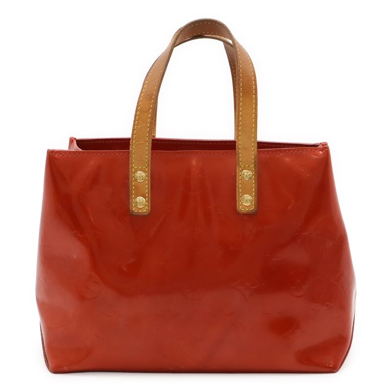 Louis Vuitton Monogram Vernis Reed PM Handbag Mini Tote Bag Rouge Red