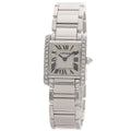 Cartier Tank Francaise SM Bezel Diamond Watch 18K White Gold