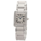 Cartier Tank Francaise SM Bezel Diamond Watch 18K White Gold