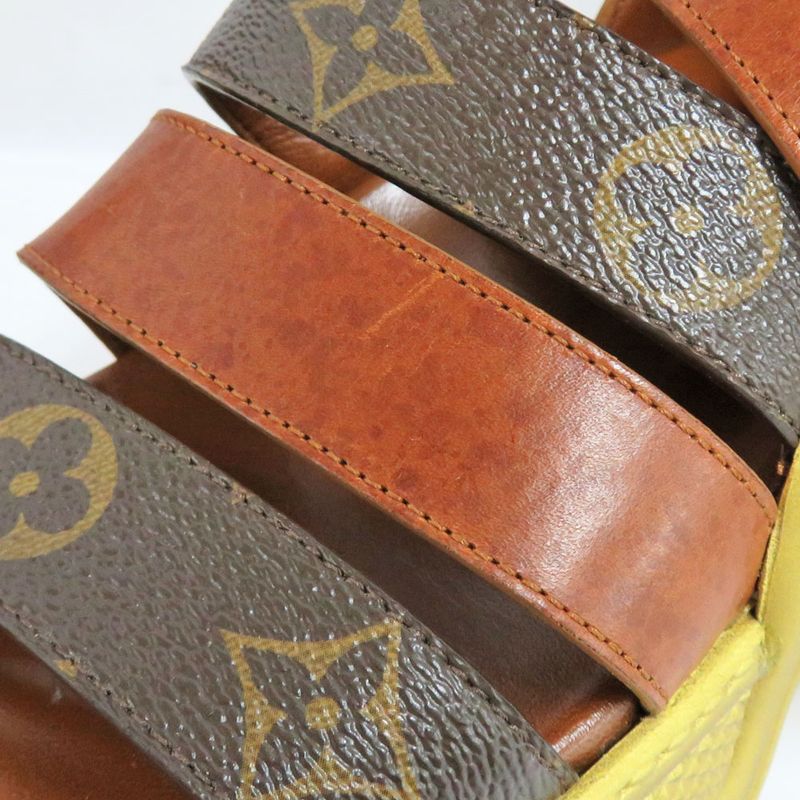 Louis Vuitton Sandals Akrite Monogram Brown Gold 36 — view 8
