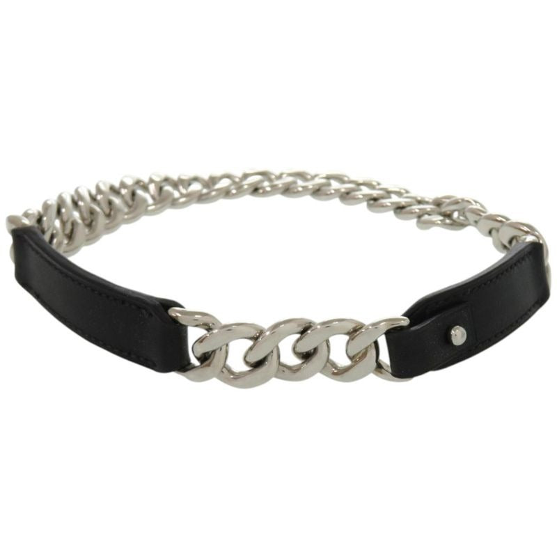 Hermes Necklace Box Chain Vauvalenier Metal Black Choker 0929