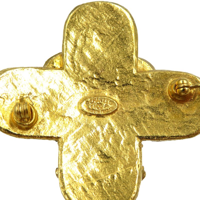 Chanel Triple Coco Mark Vintage 94 a Metal Gold Brooch 0209 — view 4