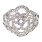 Chanel Camellia Diamond Ring Size 10 50 18Kwhite Gold 18K