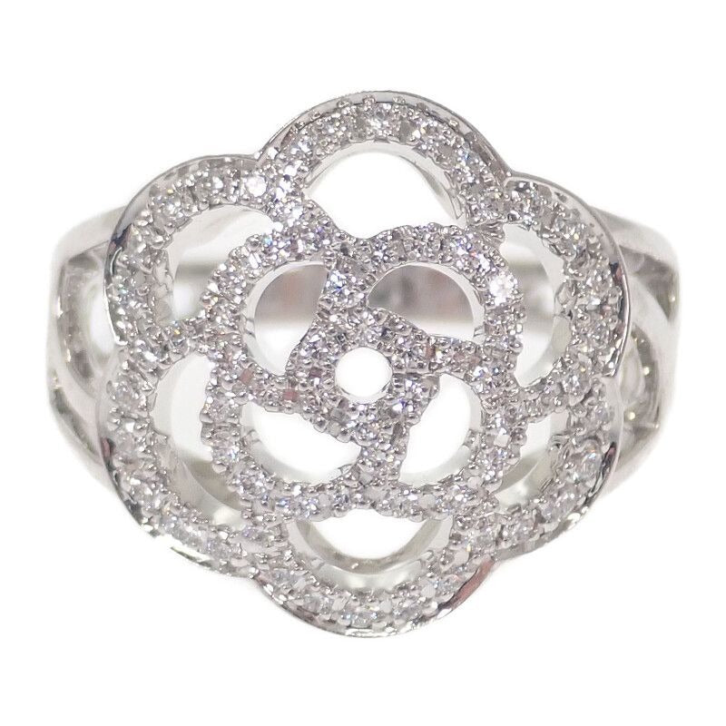 Chanel Camellia Diamond Ring Size 10 50 18Kwhite Gold 18K — view 2