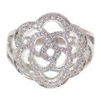 Chanel Camellia Diamond Ring Size 10 50 18Kwhite Gold 18K — view 2