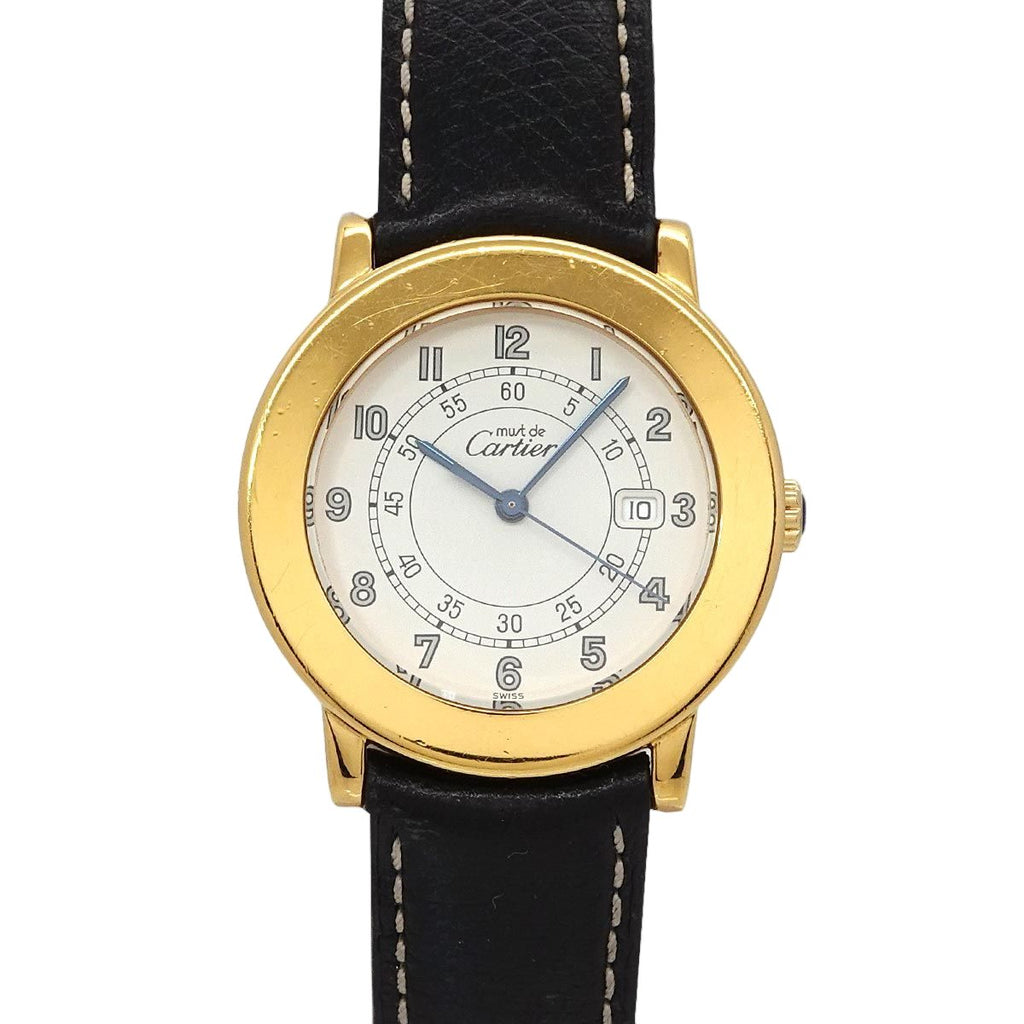 Cartier Must Ronde Vermeil LM Watch Date Quartz