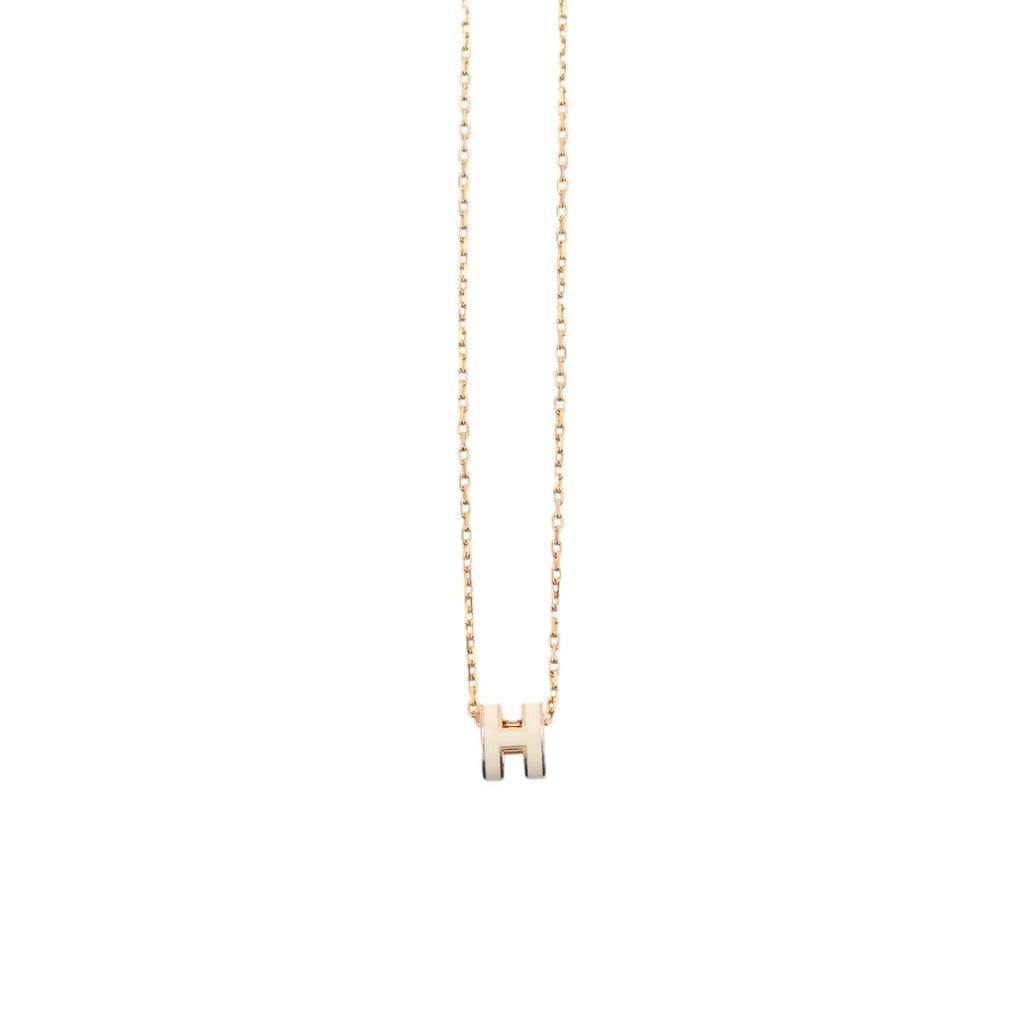 Hermes Mini Pop Necklace White Gold