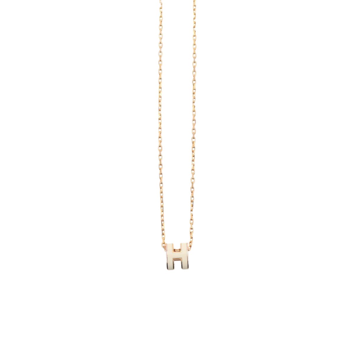 Hermes Mini Pop Necklace White Gold