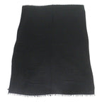 Hermes Cashmere Wool H Logo Large Scarf with Fringe Shawl Black — view 3
