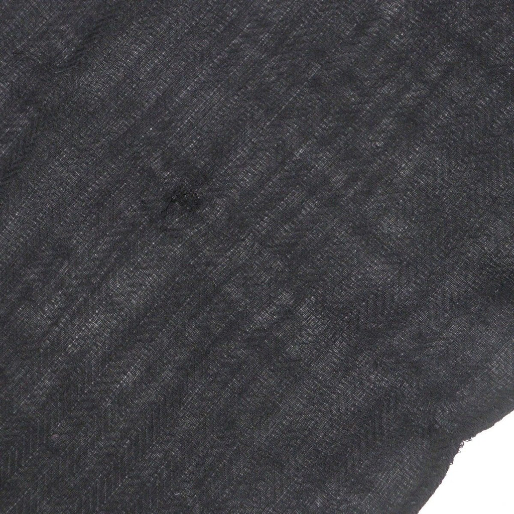 Hermes Cashmere Wool H Logo Large Scarf with Fringe Shawl Black — view 7