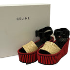 Celine Phoebe Philo Era Platform Ankle Belt Sandals 35 Red