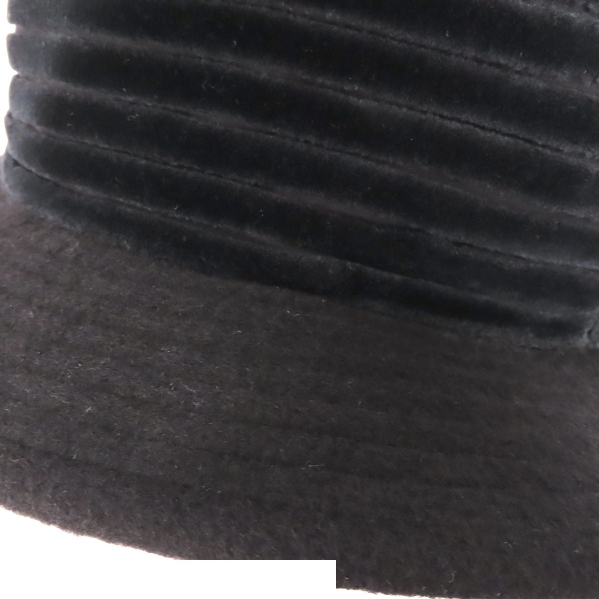 Hermes Hat Black Cashmere Rayon Silk Velour Flat Top 58 — view 5