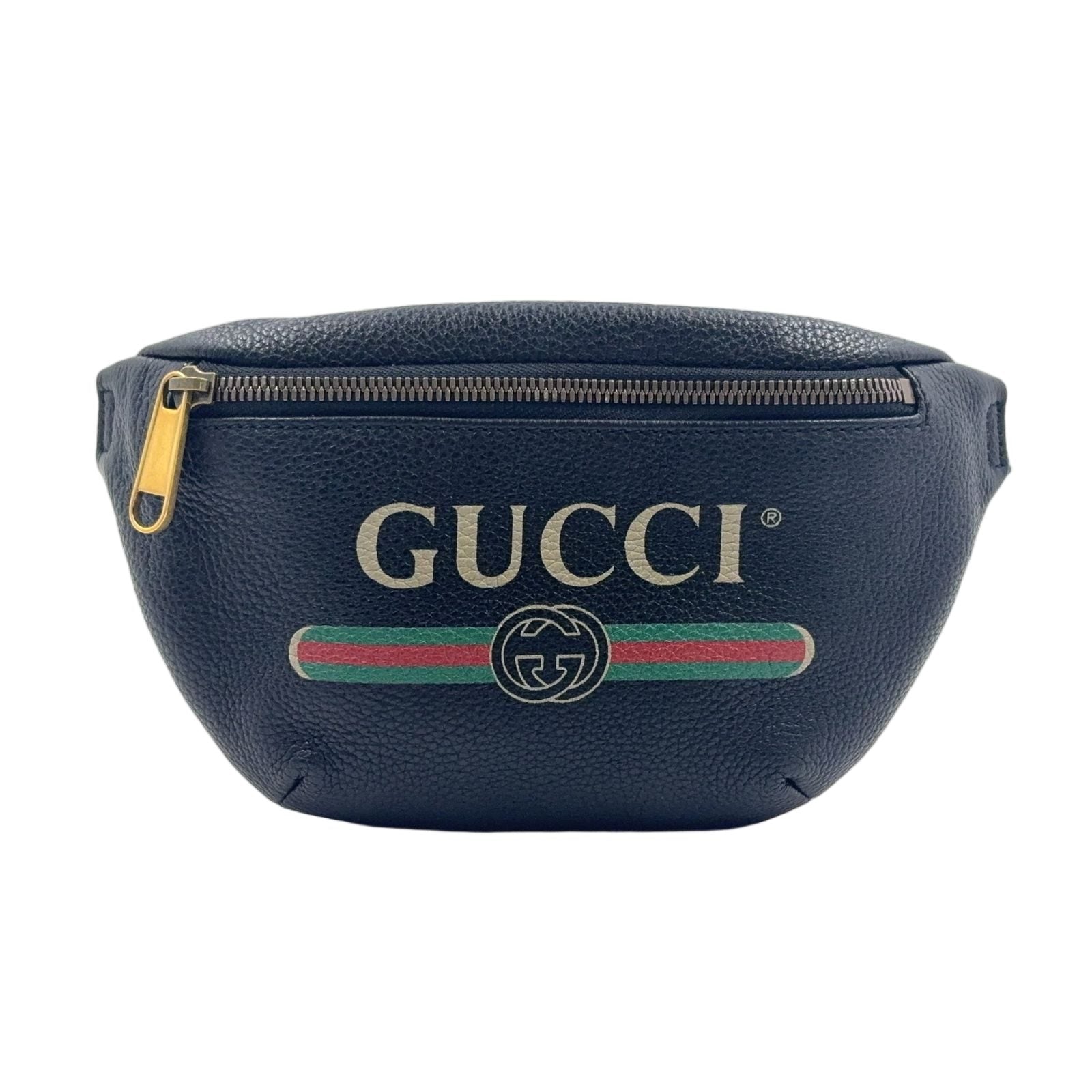 Gucci Logo Print Small Belt Bag Sherry Line Leather Black