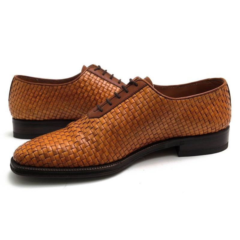 Loewe Shoes Business Men Leather Brown Mesh — view 3