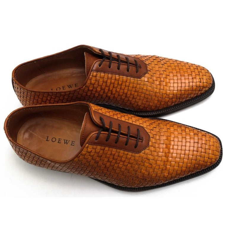 Loewe Shoes Business Men Leather Brown Mesh — view 5