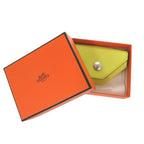 Hermes Le Van Cattle Coin Case Epson Lime Stamped Q Purse 0448 — view 4