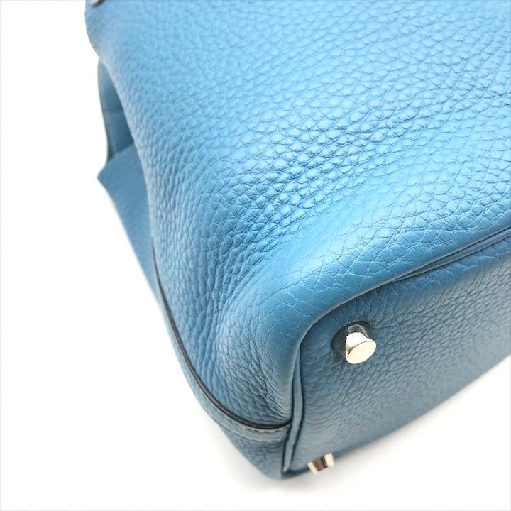 Hermes Picotin Blue Jean Hand Bag Leatheed Bag Jeans — view 5