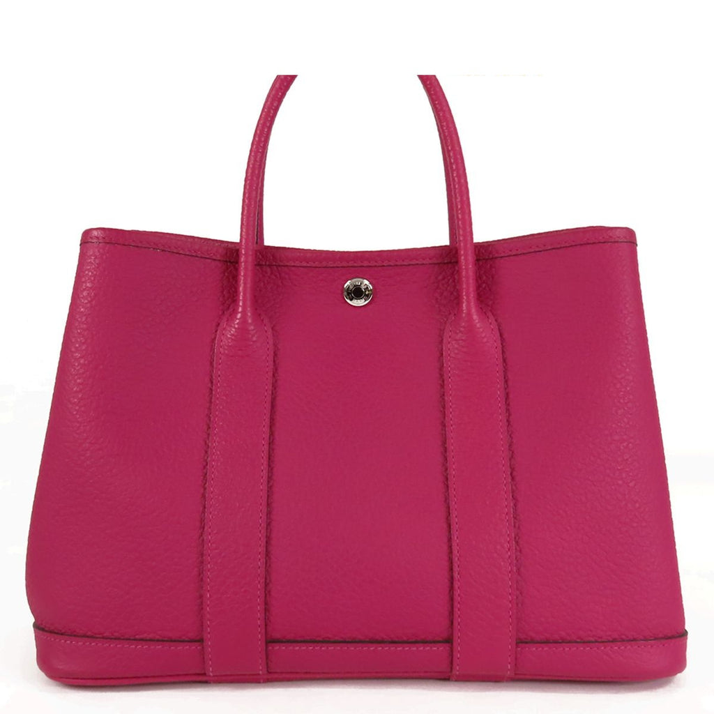 Hermes Garden Party TPM Rose Purple Silver Country Tote Bag