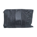 Bottega Veneta Clutch Bag Black Intrecciato Leather