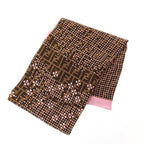 Fendichiso Cherry Blossoms Fuji and Tower Crepe Shawl Brownpink