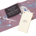 Hermes Twilly Brown Glacier Gray Silk les Clair les Cles a Pois Scarf — view 5