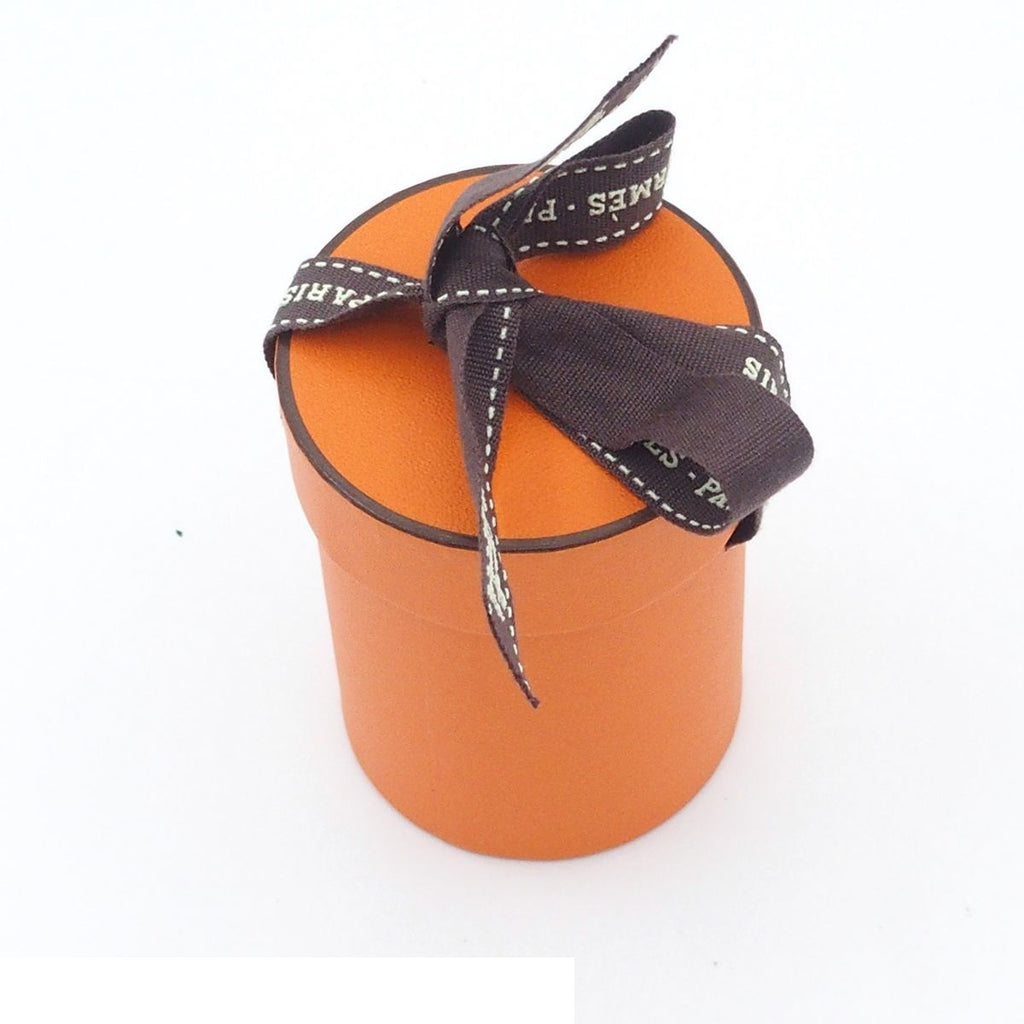 Hermes Twilly Brown Glacier Gray Silk les Clair les Cles a Pois Scarf — view 6