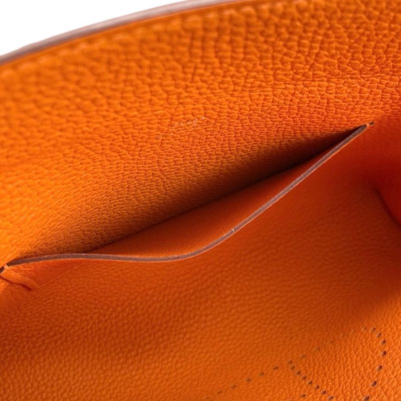 Hermes Shoulder Bag Vidpoche Stamped B H Logo Orange White Navy — view 7