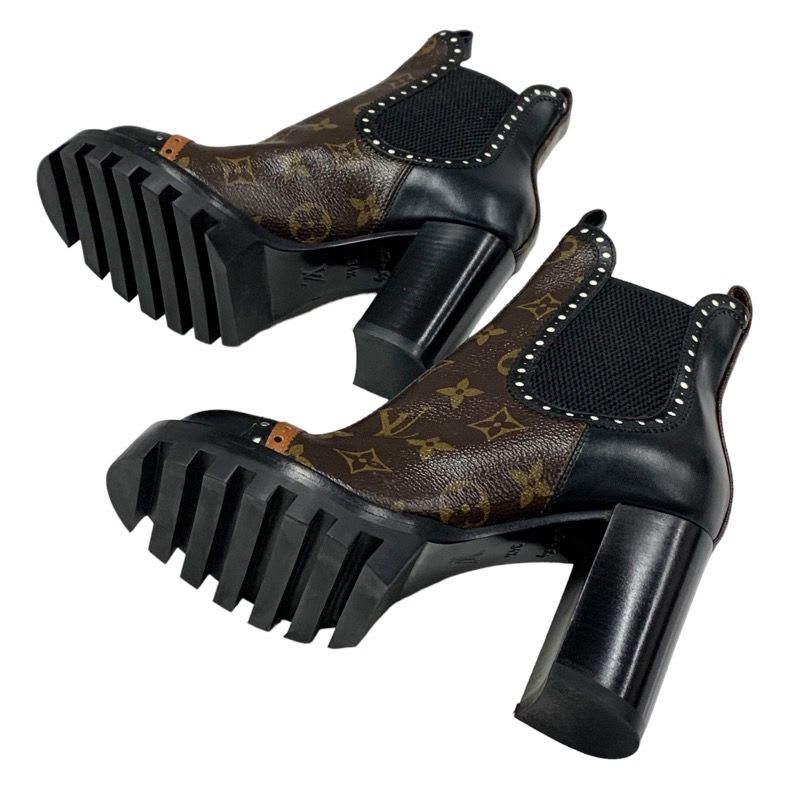 Louis Vuitton Rockabilly Line Monogram Short Boots Ankle Side Gore — view 6