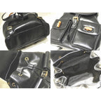 Gucci Backpack Bamboo Black Leather Pocket Vintage — view 2